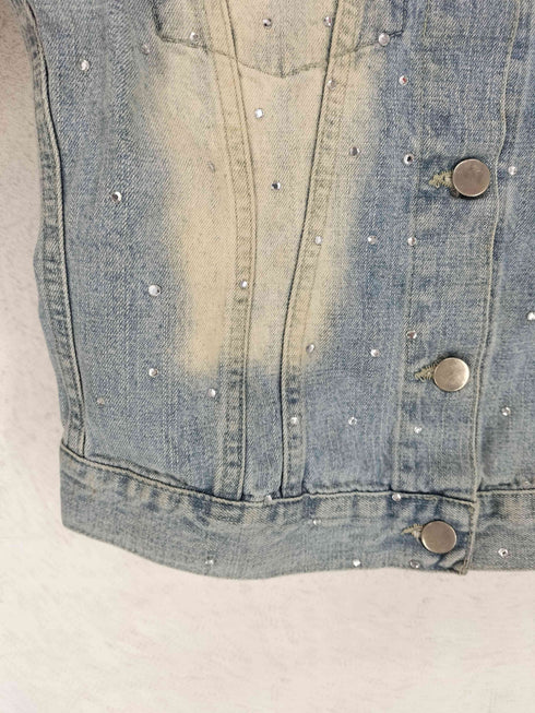 ATOS LOMBARDINI MADE IN ITALY ラインストーンデニムトラッカージャケット Y2K レディース S
