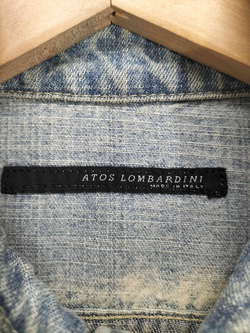 ATOS LOMBARDINI MADE IN ITALY ラインストーンデニムトラッカージャケット Y2K レディース S