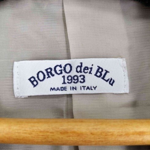 BORGO dei BLu フリルデザイン 2Bレザーテーラードジャケット レディース 42