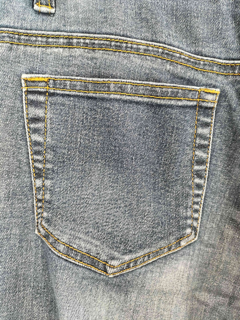 裾フリルフレアダメージデニムパンツ Y2K レディース