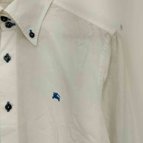 バーバリーブラックレーベル BURBERRY BLACK LABEL ロゴ刺繍 ボタンダウン ドレスシャツ メンズ JPN:2