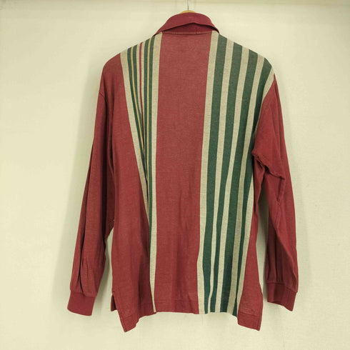 バーバリーズ BURBERRYS 90S 白タグ ロゴ刺繍 ストライプ L/S ポロシャツ メンズ import:M