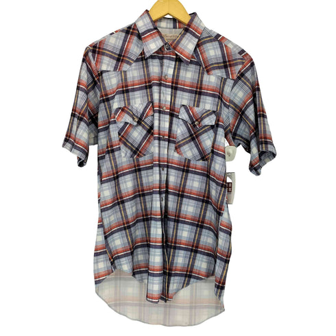 ラングラー Wrangler 60-70s USA製 スナップボタン 半袖 チェック ウエスタンシャツ メンズ