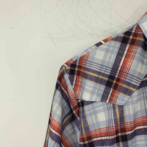 ラングラー Wrangler 60-70s USA製 スナップボタン 半袖 チェック ウエスタンシャツ メンズ