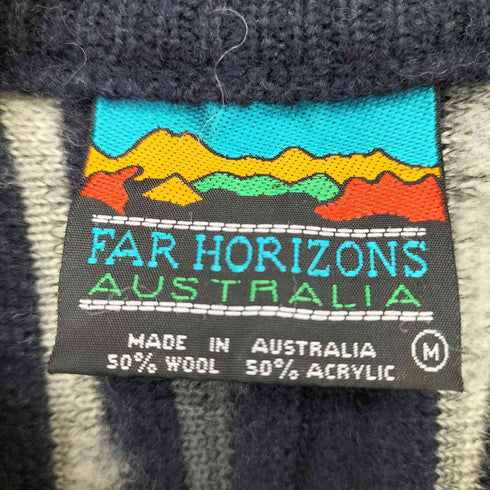 90s オーストラリア製 FAR HORIZONS AUSTRALIA ファー ホライゾンズ 3D 立体編み デザイン ニット セーター メンズ import:M