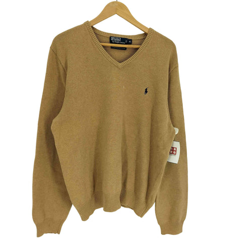 ポロバイラルフローレン Polo by RALPH LAUREN 90S ポニー刺繍 Vネック プルオーバー ニット セーター メンズ import:XL
