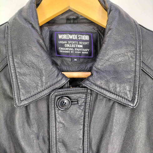 WORLDWIDESTUDIO cow leather 裏地キルティング カウレザー コート メンズ import:M