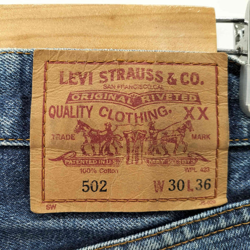 リーバイス Levis 90s TALONジップ502XX ボタン裏J07 赤耳 BIGE ジップフライデニムパンツ メンズ W30