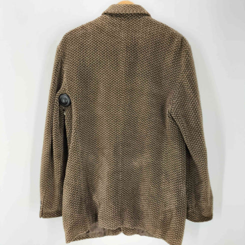 ジョルジオアルマーニ Giorgio Armani 80-90S イタリア製 黒タグ コットン ポリ ヘリンボーン パイル 6B ジャケット メンズ EUR:48