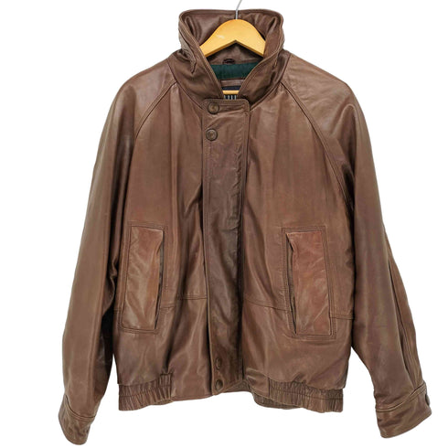 ノーティカ NAUTICA 80-90S シープ レザー 中綿 ジップアップ ブルゾン ジャケット メンズ import:L