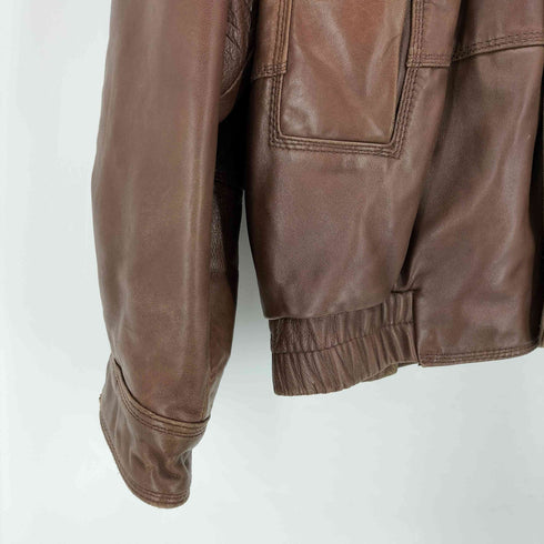 ノーティカ NAUTICA 80-90S シープ レザー 中綿 ジップアップ ブルゾン ジャケット メンズ import:L