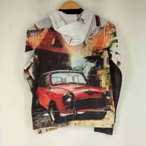 ラインストーン グラフィックプリント ジップアップパーカー レディース