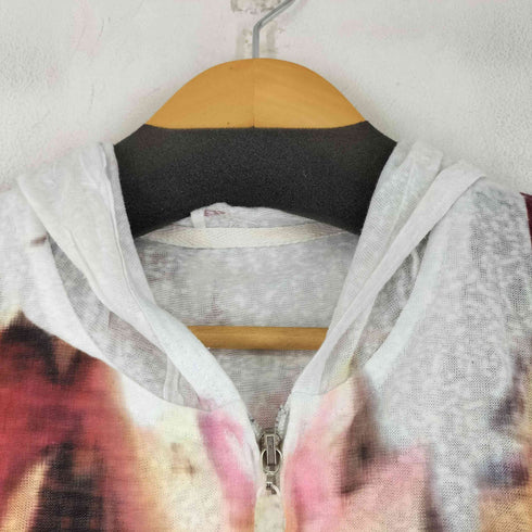 ラインストーン グラフィックプリント ジップアップパーカー レディース