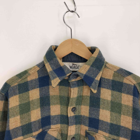 ウールリッチ WOOLRICH 70S USA製 ウール フランネル シャツ メンズ import:M