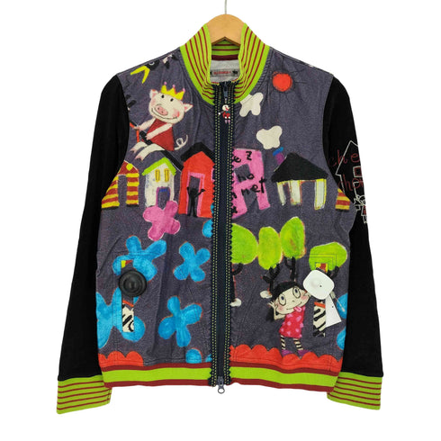 アルベロベロ OLLEBOREBLA オレボレブラ ブタさん chez cochonnet お絵描き ダブルジップ 袖切替 トラックジャケット メンズ