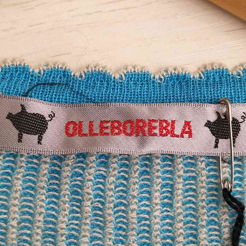 アルベロベロ OLLEBOREBLA オレボレブラ ブタさん アップリケ ビジュー装飾 七分丈 ストライプ シースルーカーディガン レディース