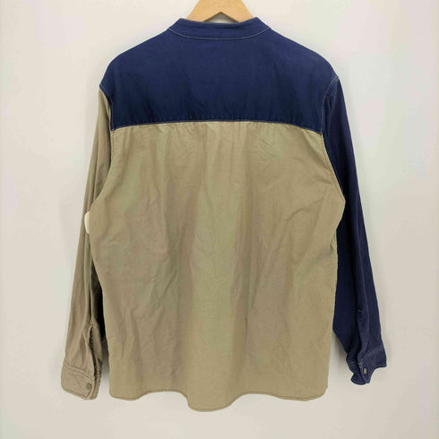 メイ MEI クレイジー パターン バンド カラー シャツ メンズ JPN:L