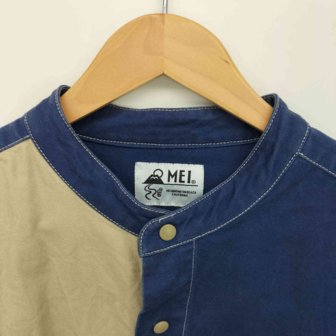 メイ MEI クレイジー パターン バンド カラー シャツ メンズ JPN:L