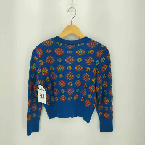 イヴサンローラン Yves Saint Laurent 80-90s 幾何学モチーフ ウールレーヨン ニット カーディガン レディース import:M