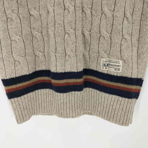 フレッドペリー FRED PERRY 月桂樹ロゴ刺繍 ウール100%ケーブルニットベスト メンズ JPN:S