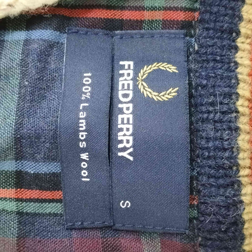 フレッドペリー FRED PERRY 月桂樹ロゴ刺繍 ウール100%ケーブルニットベスト メンズ JPN:S