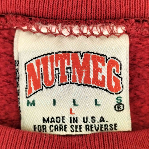 ナツメグ NUTMEG 90s USA製 プリントスウェットプルオーバー メンズ JPN:L