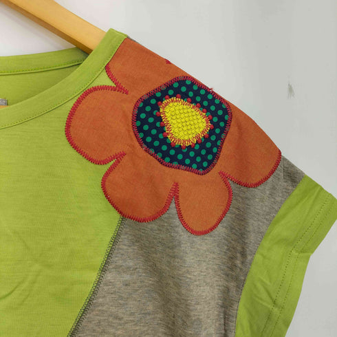 アルベロベロ OLLEBOREBLA オレボレブラ ブタさん 刺繍 ビジュー装飾 ラメ糸ツートン 半袖チュニック レディース