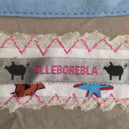 アルベロベロ OLLEBOREBLA オレボレブラ ブタさん ドレス 顔料プリント アップリケ ビジュー装飾 フェイクレイヤード 七分丈カットソー レディース