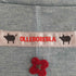 アルベロベロ OLLEBOREBLA オレボレブラ 顔料プリント de suis heureux de vous aimer フラワー ビジュー装飾 ハイネック長袖カットソー レディース