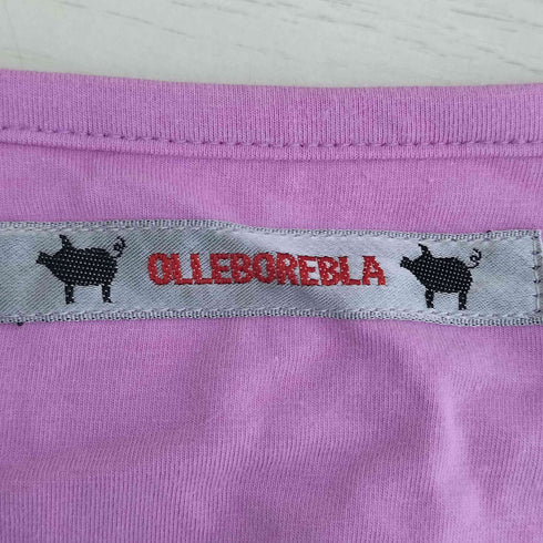 アルベロベロ OLLEBOREBLA オレボレブラ ブタさん 白鳥の湖 バレエ 顔料プリント ラメ糸 フリル ビジュー装飾ボートネック長袖カットソー レディース