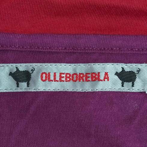 アルベロベロ OLLEBOREBLA オレボレブラ ブタさん ヨーロッパ 中世 テープフリンジ フラワー装飾 シアー切替 ネックデザイン ボートネック長袖カットソー レディース