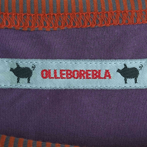 アルベロベロ OLLEBOREBLA オレボレブラ ブタさん 童話柄 異素材 配色切替 フリル フェイクレイヤード ボートネックカットソー レディース