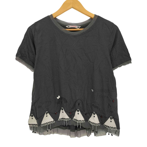 アルベロベロ OLLEBOREBLA オレボレブラ ブタさん おともだち 顔料プリント シアーレイヤードデザイン ビジュー装飾 半袖カットソー レディース