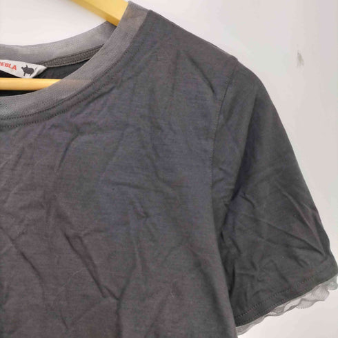 アルベロベロ OLLEBOREBLA オレボレブラ ブタさん おともだち 顔料プリント シアーレイヤードデザイン ビジュー装飾 半袖カットソー レディース