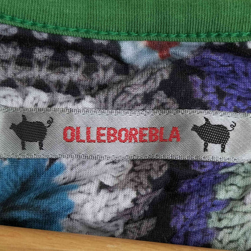 アルベロベロ OLLEBOREBLA オレボレブラ ブタさん おはな モチーフ編み アップリケ サイドスリット 変形 フレンチスリーブ 半袖ワンピース レディース