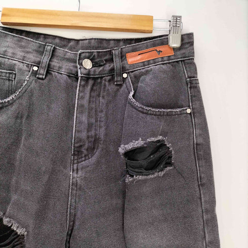 new wave street culture ダメージワイドデニムパンツ レディース 28