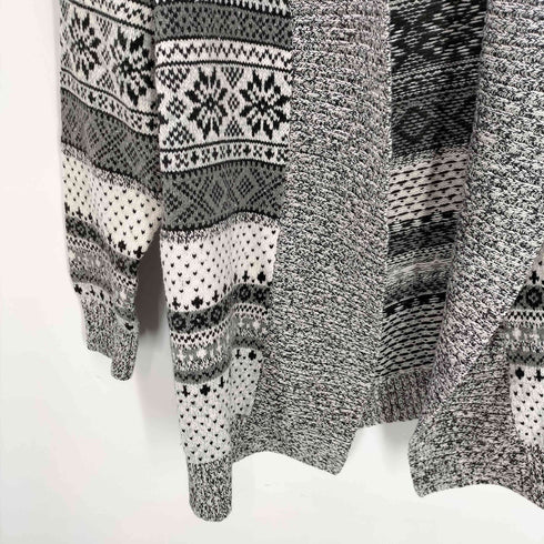 エルエルビーン L.L.Bean ノルディック柄 バーズアイ ボタンレスカーディガン レディース JPN:M