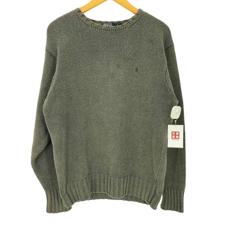 ポロバイラルフローレン Polo by RALPH LAUREN ポニー 刺繍 ローゲージ コットン ニット セーター ロングリブ メンズ import:M