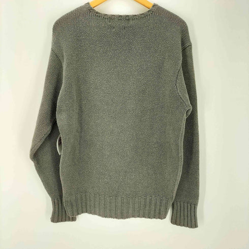 ポロバイラルフローレン Polo by RALPH LAUREN ポニー 刺繍 ローゲージ コットン ニット セーター ロングリブ メンズ import:M