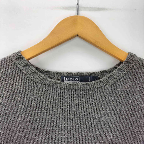ポロバイラルフローレン Polo by RALPH LAUREN ポニー 刺繍 ローゲージ コットン ニット セーター ロングリブ メンズ import:M