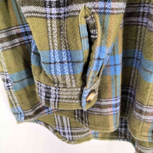 クイックシルバー Quiksilver 90S SALT-WATER DENIM ロゴ シャモア チェック シャツ メンズ import:L