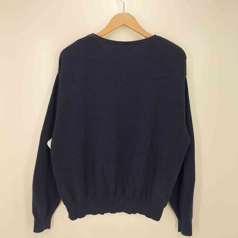 ヘンリーコットンズ Henry Cottons ロゴ 刺しゅう コットン クルーネックニット メンズ