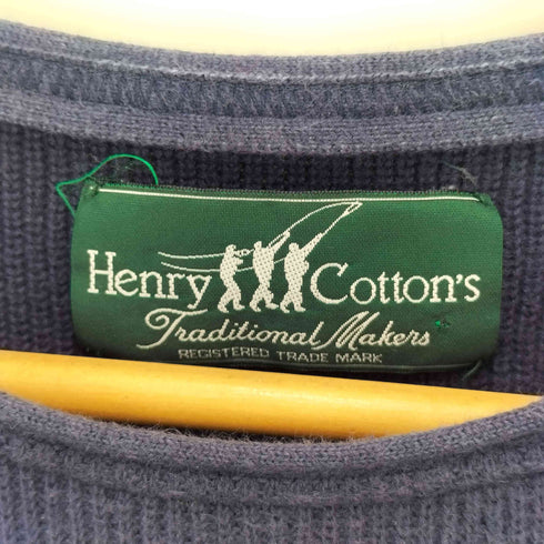 ヘンリーコットンズ Henry Cottons ロゴ 刺しゅう コットン クルーネックニット メンズ