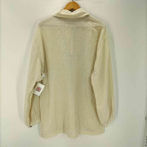 デカ襟 シェル ボタン ガーゼ スキッパー グランパ シャツ プルオーバー メンズ