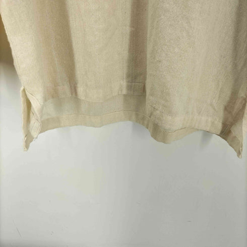 デカ襟 シェル ボタン ガーゼ スキッパー グランパ シャツ プルオーバー メンズ