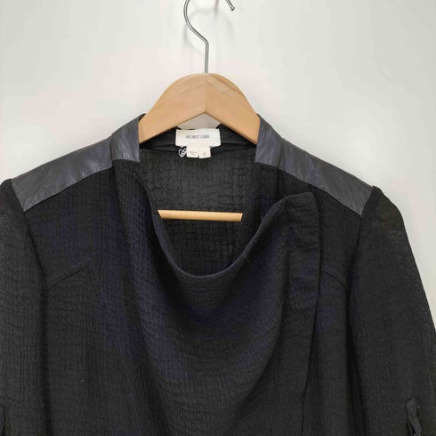 ヘルムートラング HELMUT LANG ラムレザー切り替え アシンメトリー ブルゾン ARCHIVE レディース P