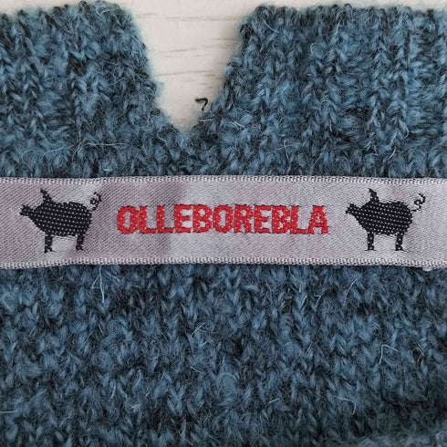 アルベロベロ OLLEBOREBLA オレボレブラ ブタさん ウール アクリル ワッペン装飾 パイル地 ボーダー切替 テールカットチュニック レディース