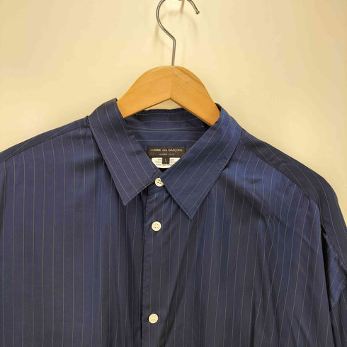 コムデギャルソンオムプリュス COMME des GARCONS HOMME PLUS 21SS メタルアウトロー期 ラメストライプ オーバーサイズシャツ メンズ JPN:L