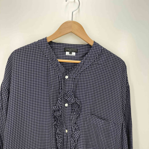 コムデギャルソンオムプリュス COMME des GARCONS HOMME PLUS 22SS 花の存在期 フリル チェック柄 ロングシャツ メンズ JPN:M