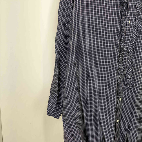コムデギャルソンオムプリュス COMME des GARCONS HOMME PLUS 22SS 花の存在期 フリル チェック柄 ロングシャツ メンズ JPN:M
